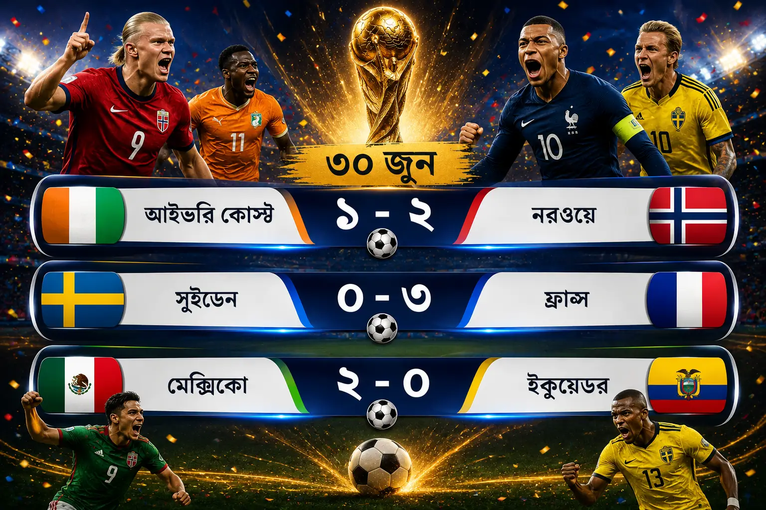 মহানাটকীয় নকআউট! ২০২৬ ফিফা বিশ্বকাপে রোমাঞ্চকর ৩০ জুনের লড়াই