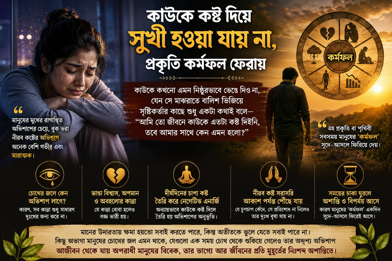 কাউকে কষ্ট দিয়ে সুখী হওয়া যায় না