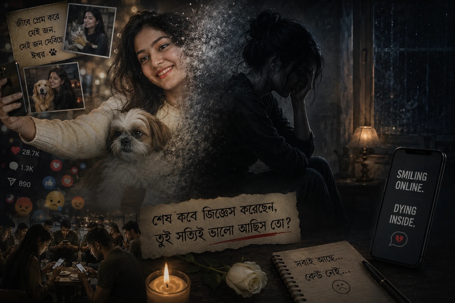 ঝলমলে ফিডের আড়ালে গভীর একাকীত্ব