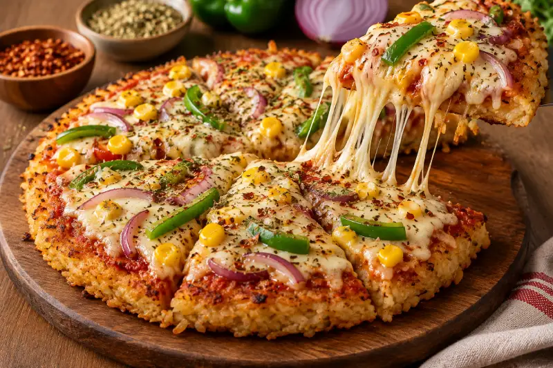 বেঁচে যাওয়া ভাত দিয়ে পিৎজা